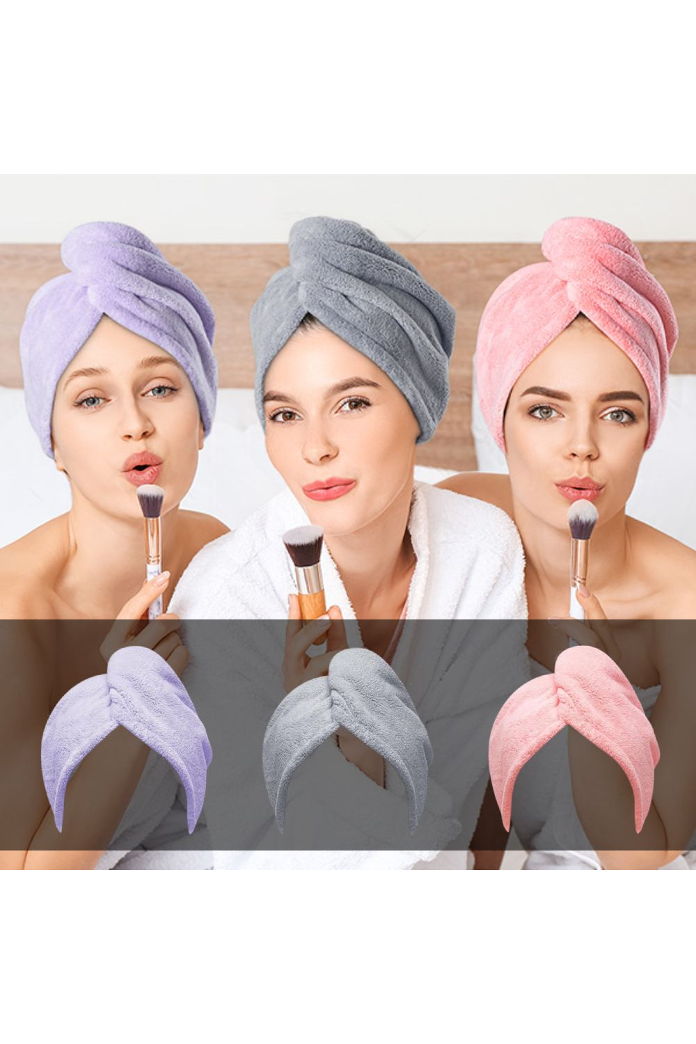 Microfiber Hair Wraps - Pack of 3